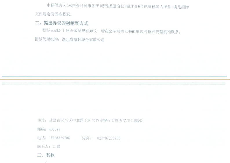 武汉中央商务区投资控股集团有限公司财务审计项目评标结果公示